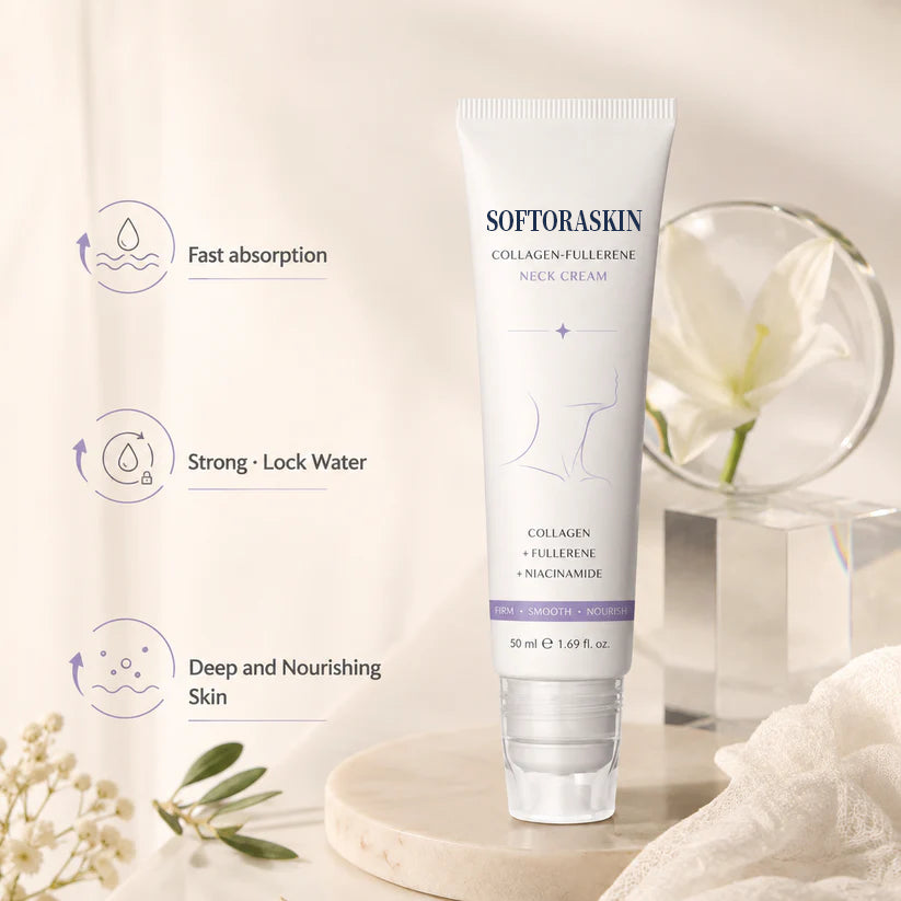 SOFTORASKIN™ 5-Roller Neck Firming Cream – Collagen & Hyaluronic Acid for Smoother, Tighter-Looking Neck Skin