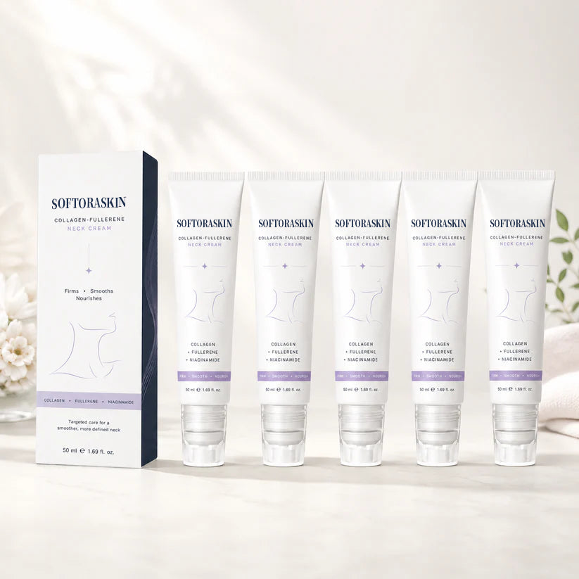 SOFTORASKIN™ 5-Roller Neck Firming Cream – Collagen & Hyaluronic Acid for Smoother, Tighter-Looking Neck Skin